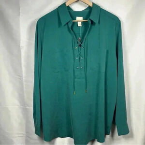 Chicos blouse women’s size 3 NEW teal long sleeve